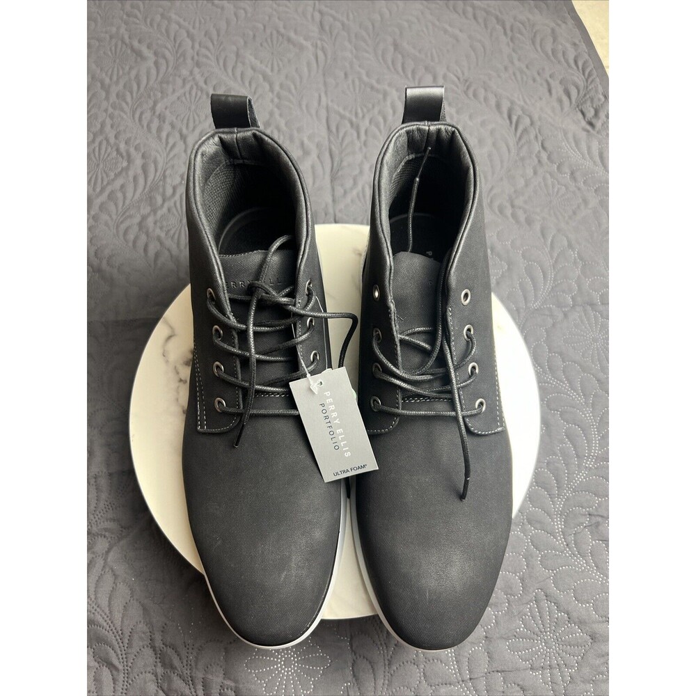 Perry Ellis Portfolio Bluff  Sport Navy Outdoor Chukka Boots SZ 11.5 NWT, No Box